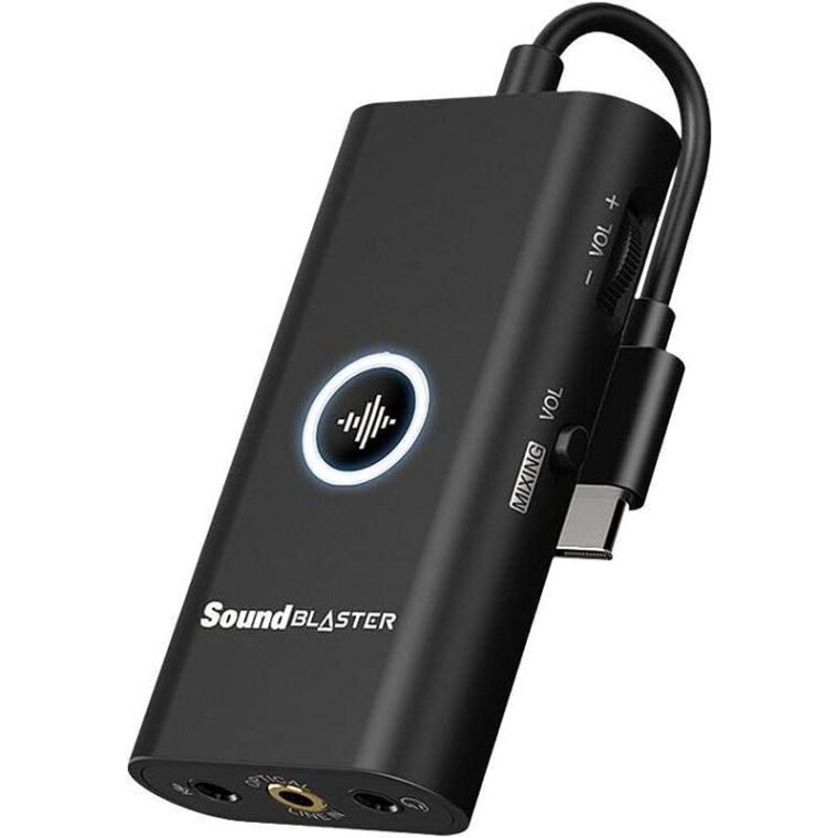 Звукова карта Creative Sound Blaster G3, USB-C, USB DAC и усилвател за PS4, Nintendo Switch, Ft. GameVoice Mix Черен