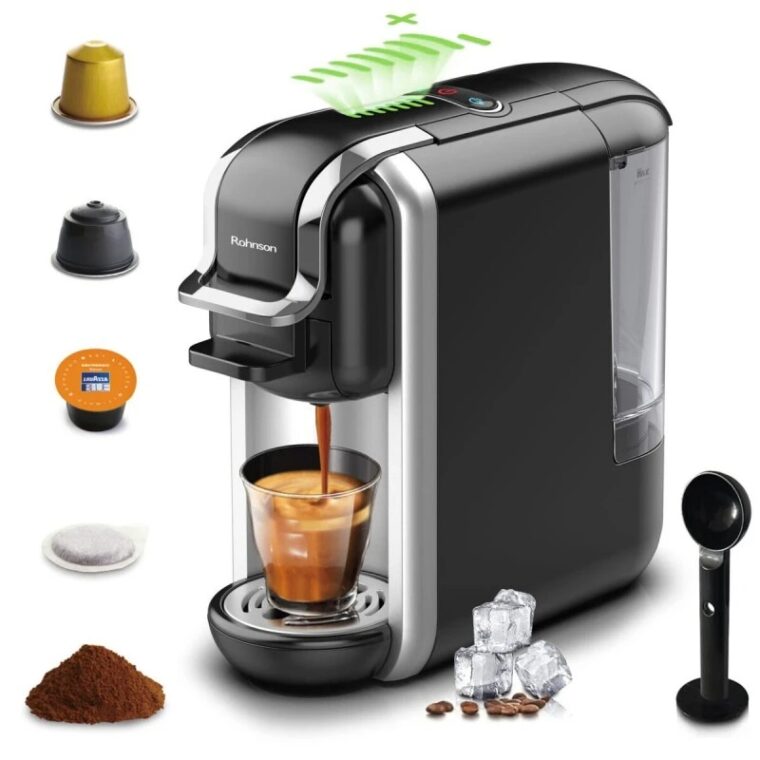 Мултикапсулна Кафемашина ROHNSON R-98041 / R-98043, Съвместима с Nespresso, Dolce Gusto, Смляно кафе, ESE Coffee Pod и Lavazza Blue