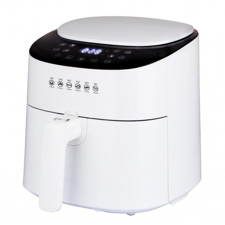 Фритюрник с горещ въздух Oliver Voltz OV51980O, 40-220 C, 1300W, 4.2 литра, Сушене на плодове, Дигитален, 8 програми, Бял/Черен