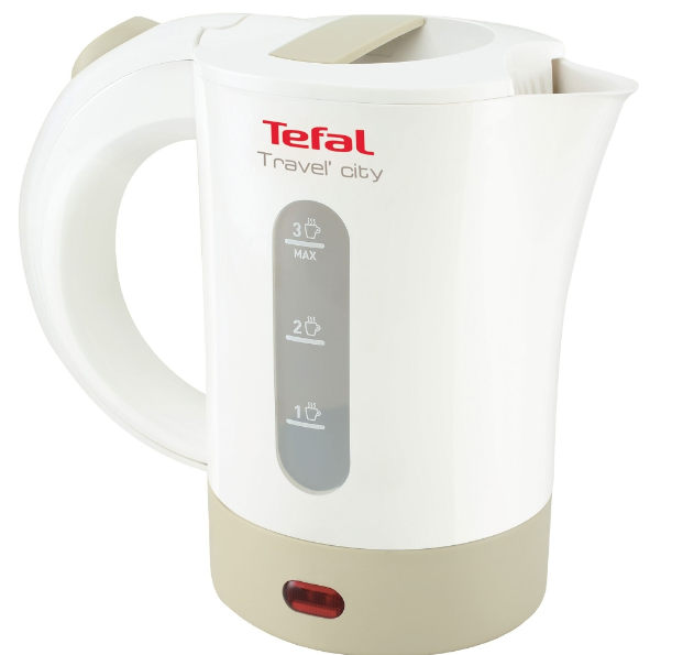 Електрическа кана Tefal TRAVEL CITY2  KO120130 , 0.5L, 1200 W , Аксесоари, Бяло и сиво