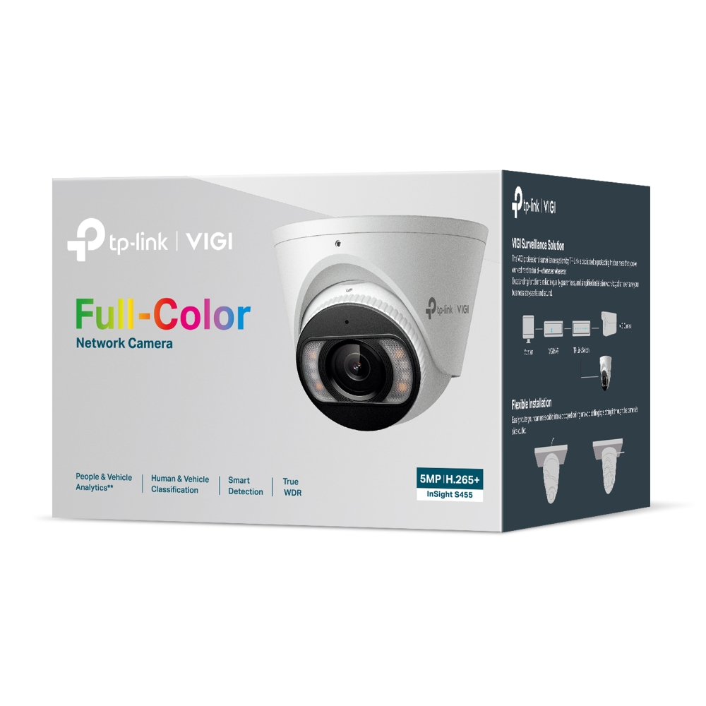 5MP пълноцветна куполна мрежова камера TP-Link VIGI InSight S455(2.8mm) 4 5MP пълноцветна куполна мрежова камера TP-Link VIGI InSight S455(2.8mm) - Image 4