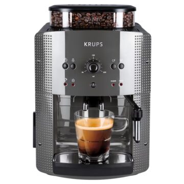 Кафеавтомат Krups Essential Automatic EA810B70, 1450W, 15 бара, Метална конична кафемелачка, 3 степени на смилане, Контейнер за кафе 260 g, Сив