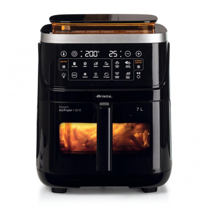 Фритюрник с горещ въздух 4в1 Ariete AIR FRYER STEAM+GRILL, 1700W, Капацитет 7л, 4 режима (Готвене на пара, въздух +пара, горещ въздух, грил), 10 програми, Черен 1 Фритюрник с горещ въздух 4в1 AIR FRYER STEAM + GRILL 7л..Фритюрник с горещ въздух 4в1 AIR FRYER STEAM + GRILL 7л..Фритюрник с горещ въздух 4в1 AIR FRYER STEAM + GRILL 7л..Фритюрник с горещ въздух 4в1 AIR FRYER STEAM + GRILL 7л.