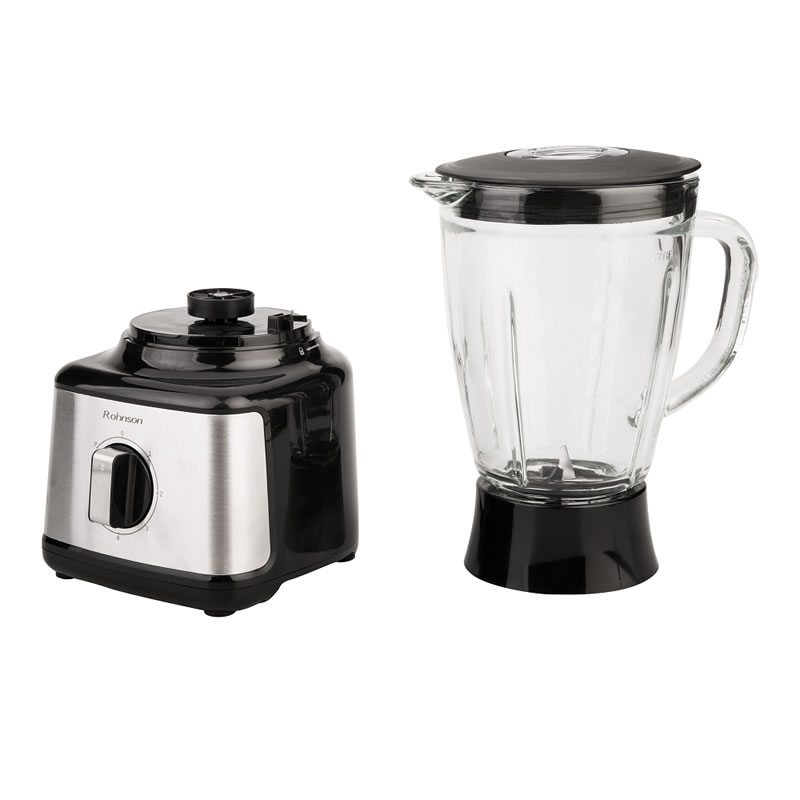 Блендер Rohnson R-5300, 500W, Стъклена кана 1.5 l, 5 скорости + Пулс режим, За студено и топло, Черен 2 Блендер Rohnson R-5300, 500W, Стъклена кана 1.5 l, 5 скорости + Пулс режим, За студено и топло, Черен - Image 2