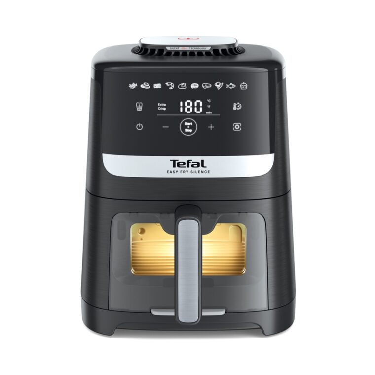 Еър фрайър Tefal Silence EY5568E0, 1400 W, 5 l, 10 автоматични програми, Прозорец за наблюдение, Черен