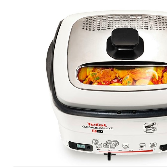 Мултикукър 9 в 1 Tefal Versalio Deluxe II FR495070, 1600W, 6 програми, Подвижен таймер, Бял 9 Мултикукър 9 в 1 Tefal Versalio Deluxe II FR495070, 1600W, 6 програми, Подвижен таймер, Бял - Image 9