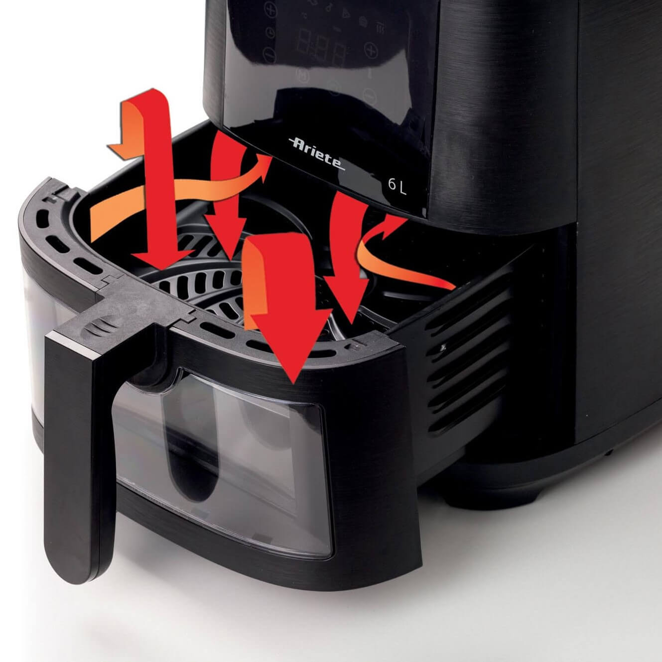 Фритюрник с горещ въздух Ariete Air Fryer Maxi, 1300W, Обем 6л., Прозрачна вратичка, 8 програми, Сензорно управление, Таймер, Черен 5 Фритюрник с горещ въздух Ariete Air Fryer Maxi, 1300W, Обем 6л., Прозрачна вратичка, 8 програми, Сензорно управление, Таймер, Черен - Image 5