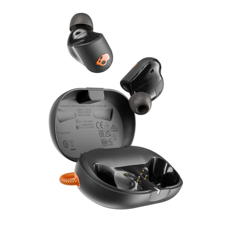 Безжични слушалки Skullcandy Sesh ANC Active, Bluetooth 5.3, Стерео, Микрофон, IP67, Батерия 28 - 48 часа, Черен с оранжево