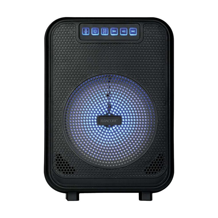 Активна тонколона Rancore RS60R, Мощност 7W, Bluetooth, Батерия 3.7V/1200mA, LED светлини, Жичен микрофон, Черен