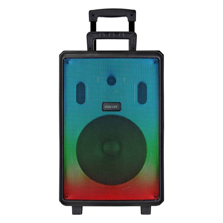 Безжична активна тонколона Rancore RS122XR, 16 W, Bluetooth, Безжичен микрофон, Цветно LED осветление, USB слот, Черен