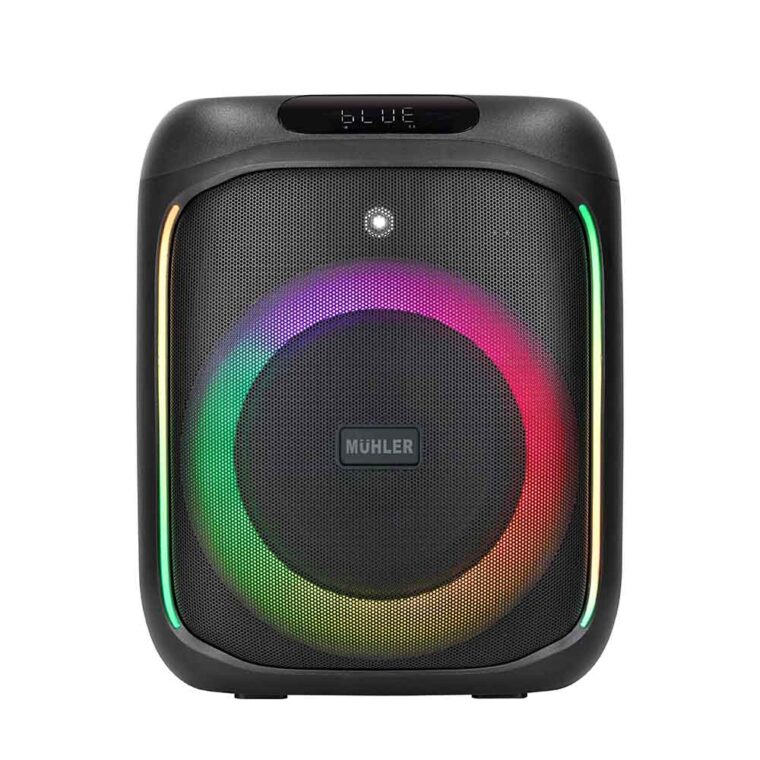 Безжична активна тонколона Muhler MAX2XR, 40W, Bluetooth, USB слот, Микрофон, LED осветление, Черен