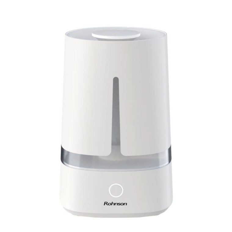 Овлажнител за въздух Rohnson R-9511,25W, До 250 ml/h, До 28 m², Ултразвуков, Ароматерапия, 7 цвята LED осветление, 3 режима, Резервоар 4 л, Бял