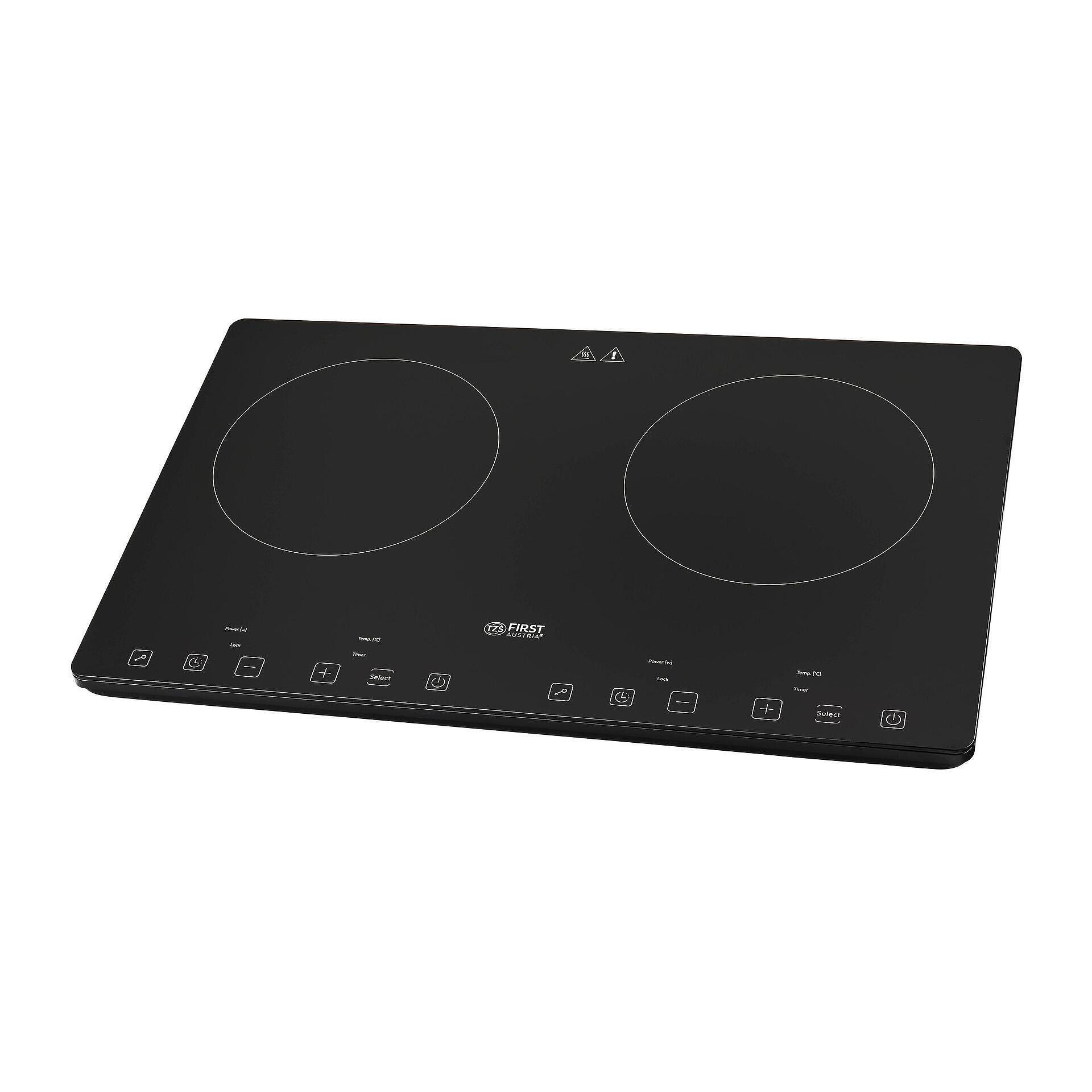 Двоен индукционен котлон First FA-5095-3, Мощност 3400 W (2 х 2000W), 10 степени, Сензорно управление, Таймер, Детска защита, Автоматично изключване, Черен 1 ДВОЕН ИНДУКЦИОНЕН КОТЛОН FIRST FA-5095-3