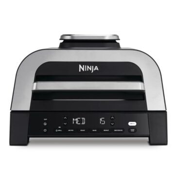 Електрическо барбекю Ninja 6-в-1 MAX Grill & Air Fryer DG551EU, Мощност 1760 W, Температура до 260°C, Дигиталната сонда, Керамично незалепващо покритие, Тъмносив