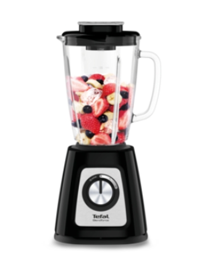 Настолен Блендер Tefal BL438831, BlendForce 2 Glass Black, 800 W, Стъклена Кана 1,75 л, 2 Скорости, 6 Остриета, Мелачка, Чопър, Черен