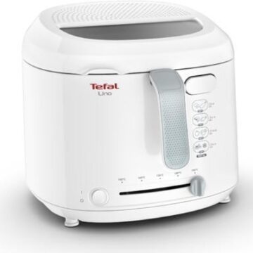 Фритюрник Tefal Uno FF203, Мощност  1470 W, Капацитет 1.8 л, Прозорец за наблюдение, метален филтър, Бял