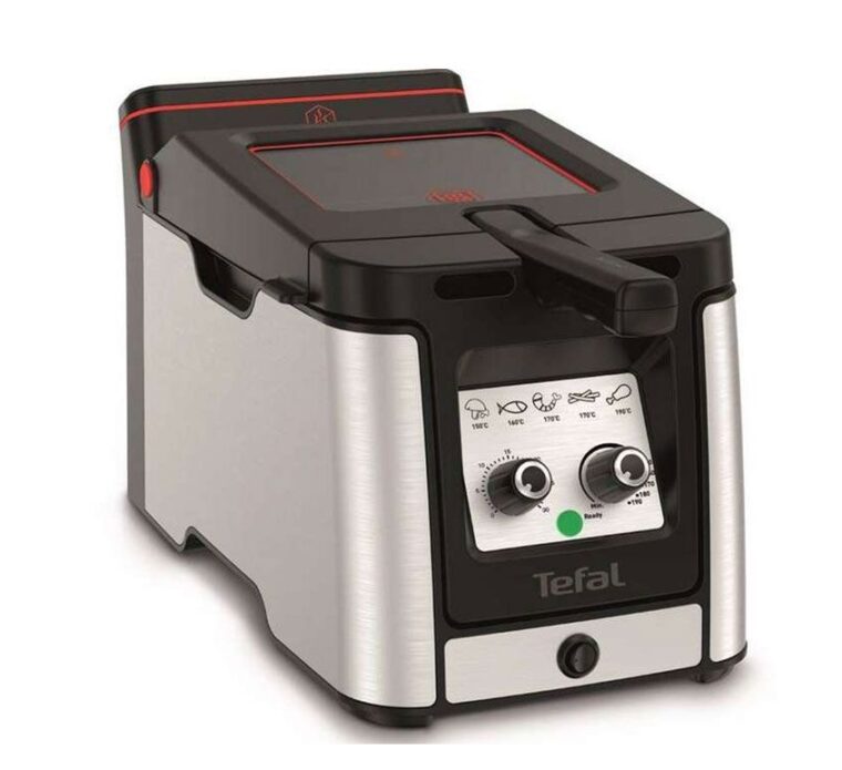 Фритюрник Tefal FR600D10 Clear Duo, Без дим и миризма, Мощност 2000W, Вместимост 3.5л, Неръждаема стомана, Подвижна вана за мазнина, Прозорец, Сребрист