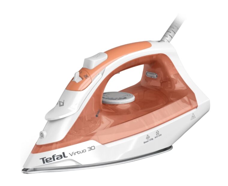 Парна ютия Tefal FV2C40E0, Мощност 2000 W, Керамична плоча, Постоянна пара 27 гр/мин, Парен удар 120 гр/мин, Оранжев