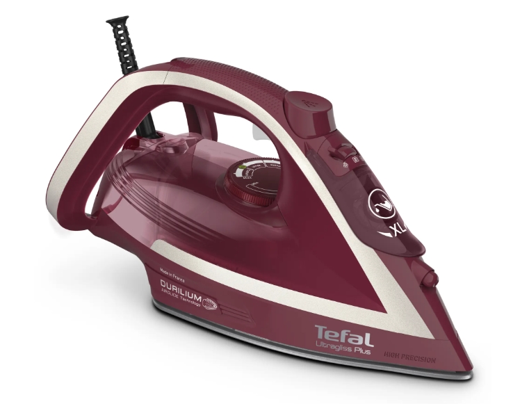 Парна ютия Tefal FV6820E0, Мощност 2800 W, Постоянна пара 50 гр/мин, Парен удар 260 гр/мин, Durilium Airglide плоча, Резервоар 0,270 л, Бордо