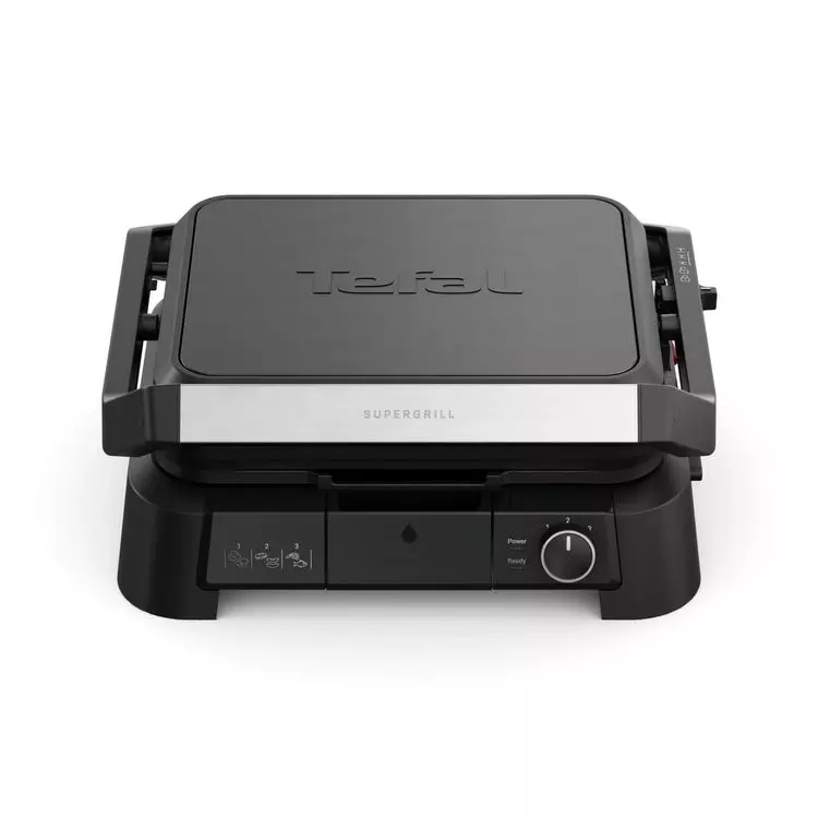 Барбекю Tefal GC5108E0 Supergrill, 3 в 1(грил,барбекю,фурна), Мощност 2000W, 3 степени, Сваляеми плочи, Незалепващ, Черен