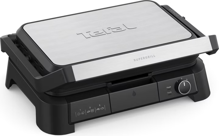 Електрически Контактен Грил 3 в 1 Tefal GC520DE0,2000 W, Работна Площ 800 Cm², Регулируем Термостат с 3 Степени, Подвижни Плочи с Незалепващо Покритие