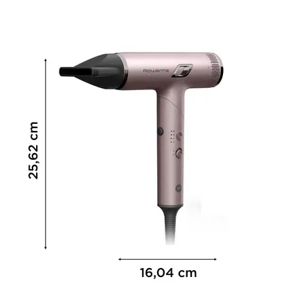 Сешоар Rowenta HY8530E0,1700 W Мощност, 3 Температурни и 3 Скоростни Настройки, Йонизираща Функция, Функция за Студен Въздух, Въздушна Струя до 266 Km/h, Концентратор 4 Mm, Концентратор 6 Mm, Розово Злато 4 Сешоар Rowenta HY8530E0 в розово злато