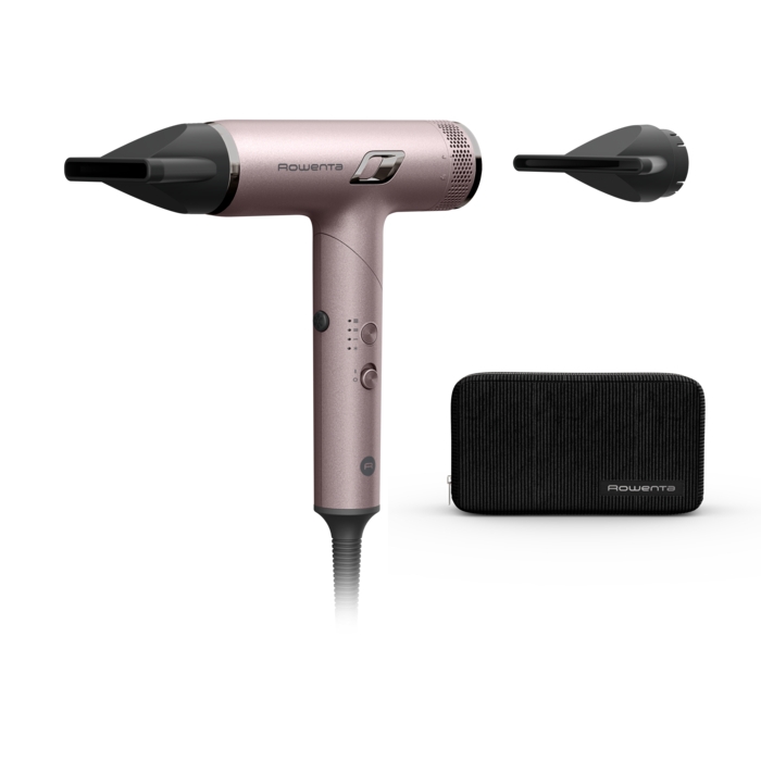 Сешоар Rowenta HY8530E0,1700 W Мощност, 3 Температурни и 3 Скоростни Настройки, Йонизираща Функция, Функция за Студен Въздух, Въздушна Струя до 266 Km/h, Концентратор 4 Mm, Концентратор 6 Mm, Розово Злато 1 Сешоар Rowenta HY8530E0 в розово злато
