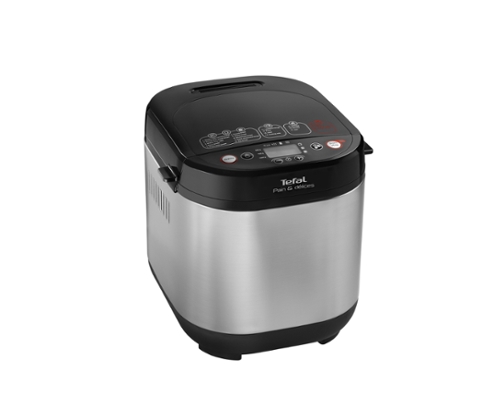 Хлебопекарна Tefal PF240E38,20 Автоматични Програми, 3 Програми за Безглутенови Изделия, Капацитет до 1 Kg, Функции за Кисело Мляко и Извара, Съд за Млечни Продукти до 1 L с Филтър за Извара, Мерителна Лъжица, Съд за Хляб и Кука за Окачване, 1 Нож за Месене