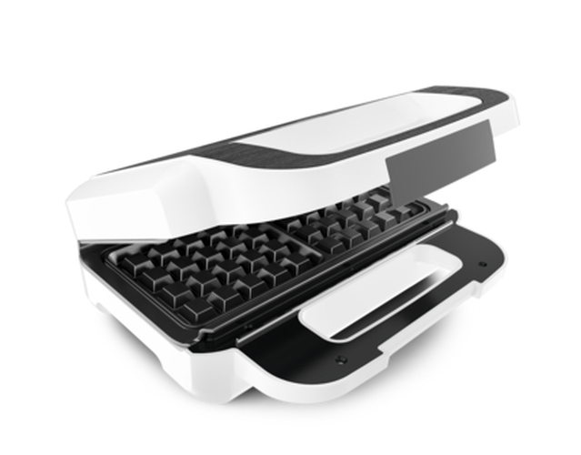 Сандвич мейкър Tefal SW701110, 2 в 1(сандвич мейкър и гофретник), Мощност 850 W, Незалепващ, 2 плочи, Бял с инокс