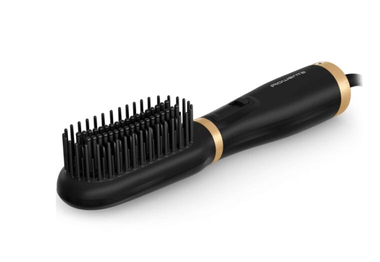 Четка за коса с горещ въздух Rowenta UB5920F0 Powerstraight Air, Мощност 500 W, 3 скорости, 3 температури, Керамично покритие, Йонна функция, Черен