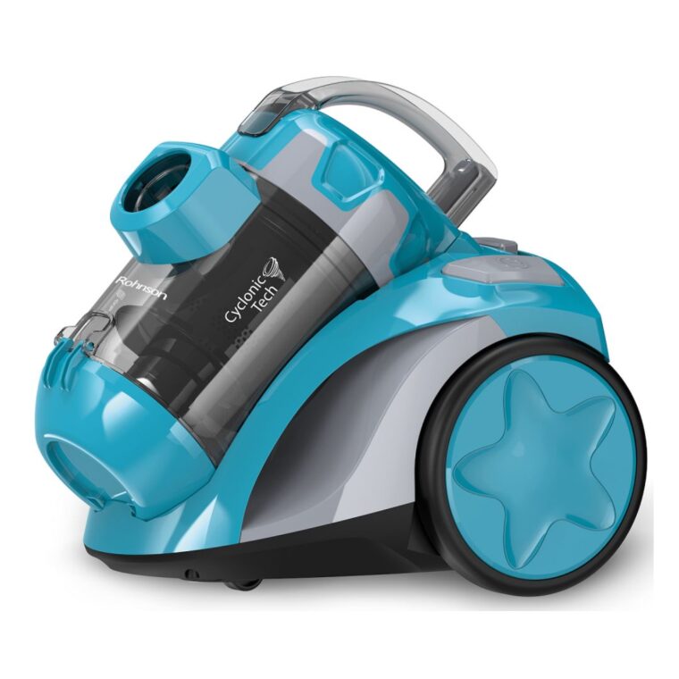 Прахосмукачка без торба Rohnson R-1213, Мощност 800 W, Енергиен клас А, Мултициклонна технология, Контейнер 2 л, HEPA филтър, Син