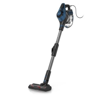 Вертикална прахосмукачка Rohnson Flexi Force R-1239, Мощност 700 W, Контейнер 0,8 л, 8 м кабел, Флекс рамо, Моторизирана четка с LED осветление, HEPA филтър, Черен със син