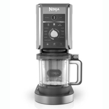 Машина за сладолед Ninja CREAMi Deluxe 10 в 1 NC501EU, Мощност 800W, 10 програми, 3 контейнера по 0.7 л, Остриета от неръждаема стомана, Сив