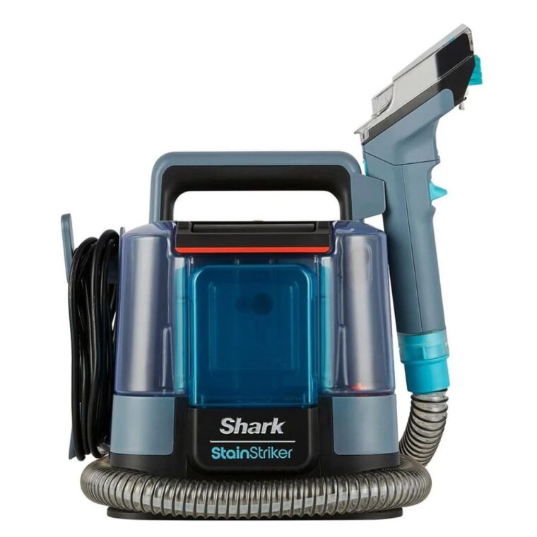 Прахосмукачка за дълбоко почистване Shark StainStriker PX200EUT, 450W, Резервоари за чиста и мръсна вода, 4 аксесоара за петна, 2 стартови препарата, Син