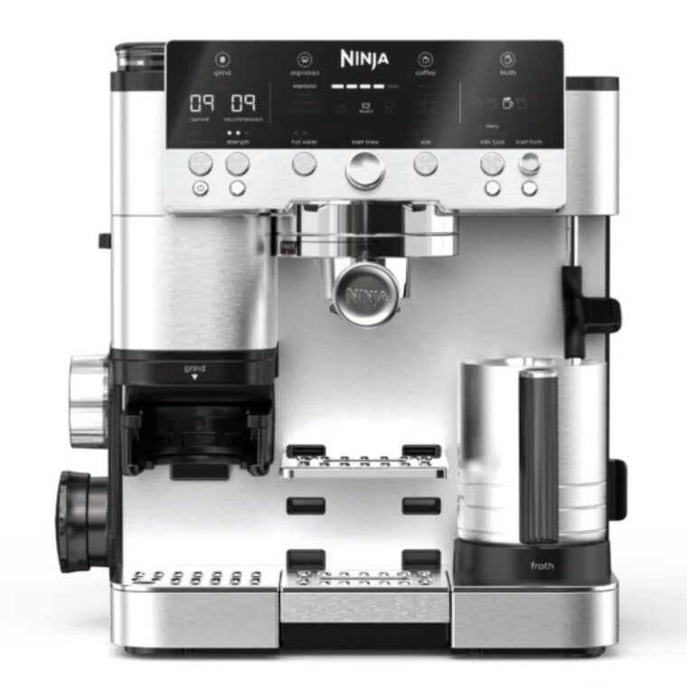 Кафемашина Ninja Luxe Café Premier ES601EU, Мощност 1650 W, Интелигентни функции, Налягане 11 бара, Мелачка с 25 настройки, Сребрист с черен