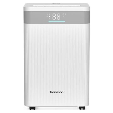 Обезвлажнител Rohnson R-91620, Мощност 330W, Площи до 120 m², Капацитет 20 л/24 ч, Резервоар 4,5 л, Двойна филтрация, Режим за сушене на дрехи, Бял