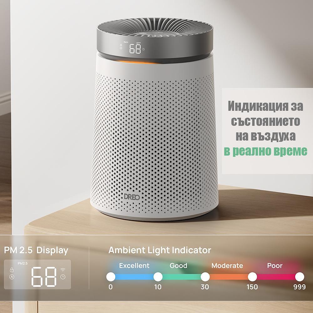 Пречиствател за въздух DREO Macro 606, За помещения до 15-17 м2, 5-степенна пречистваща система 3 Пречиствател за въздух DREO Macro 606, За помещения до 15-17 м2, 5-степенна пречистваща система - Image 3