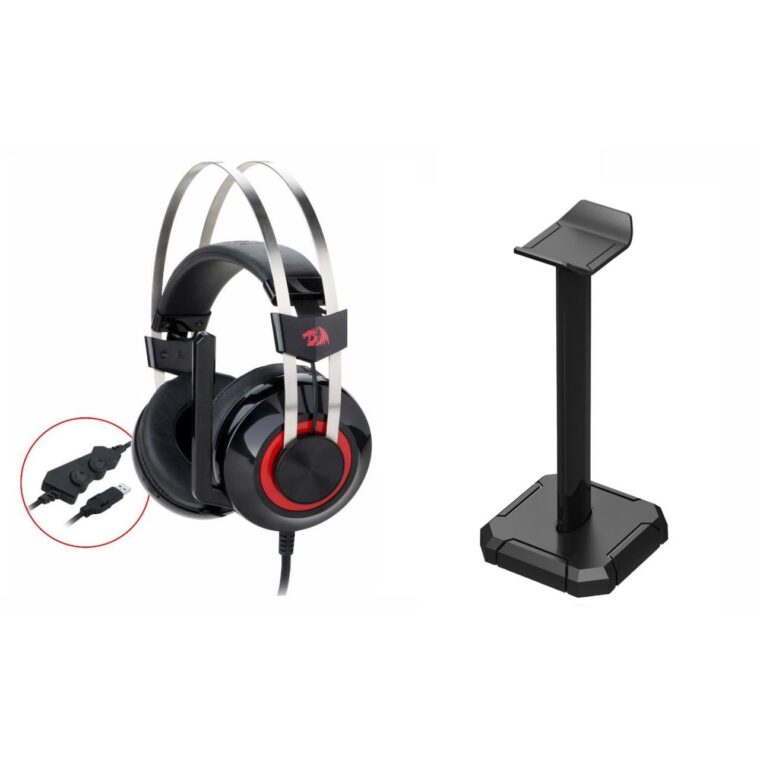 Gaming Headset REDRAGON Talos H601-1-BK, 7.1-Канален USB Съраунд Звук, Функция за Вибрация, Вграден Микрофон, Вграден Контрол за Силата на Звука, Стойка за Слушалки, Black