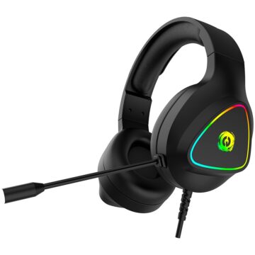 Черни жични over-ear геймърски слушалки CANYON Shadder GH-6 с RGB подсветка