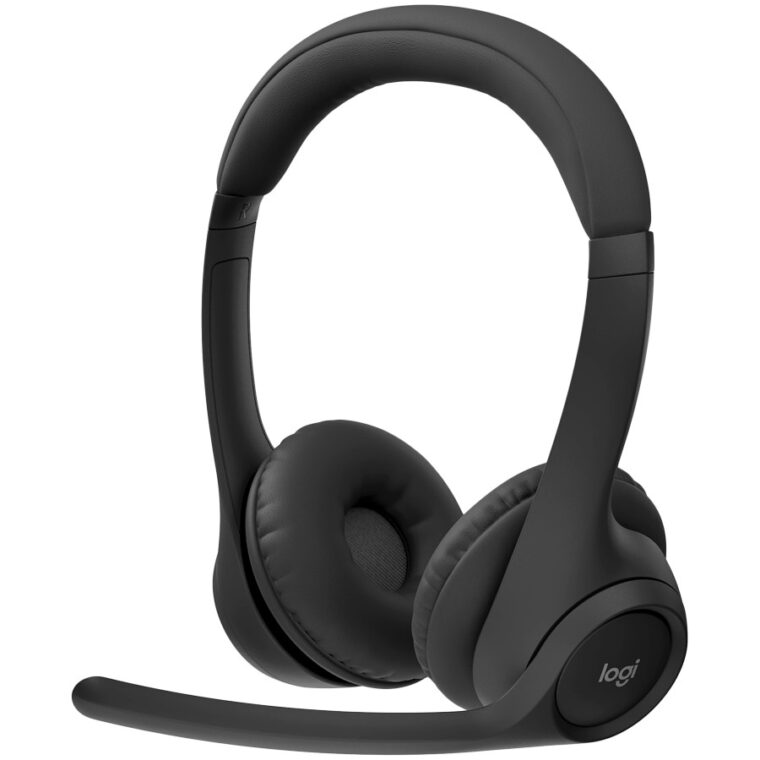 Безжични слушалки Logitech Zone 300, Bluetooth, Multipoint до 2 устройства, 2 динамични 30 мм говорителя, Микрофон, Черен
