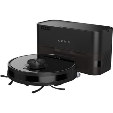 Черна прахосмукачка робот AENO RC5S със станция