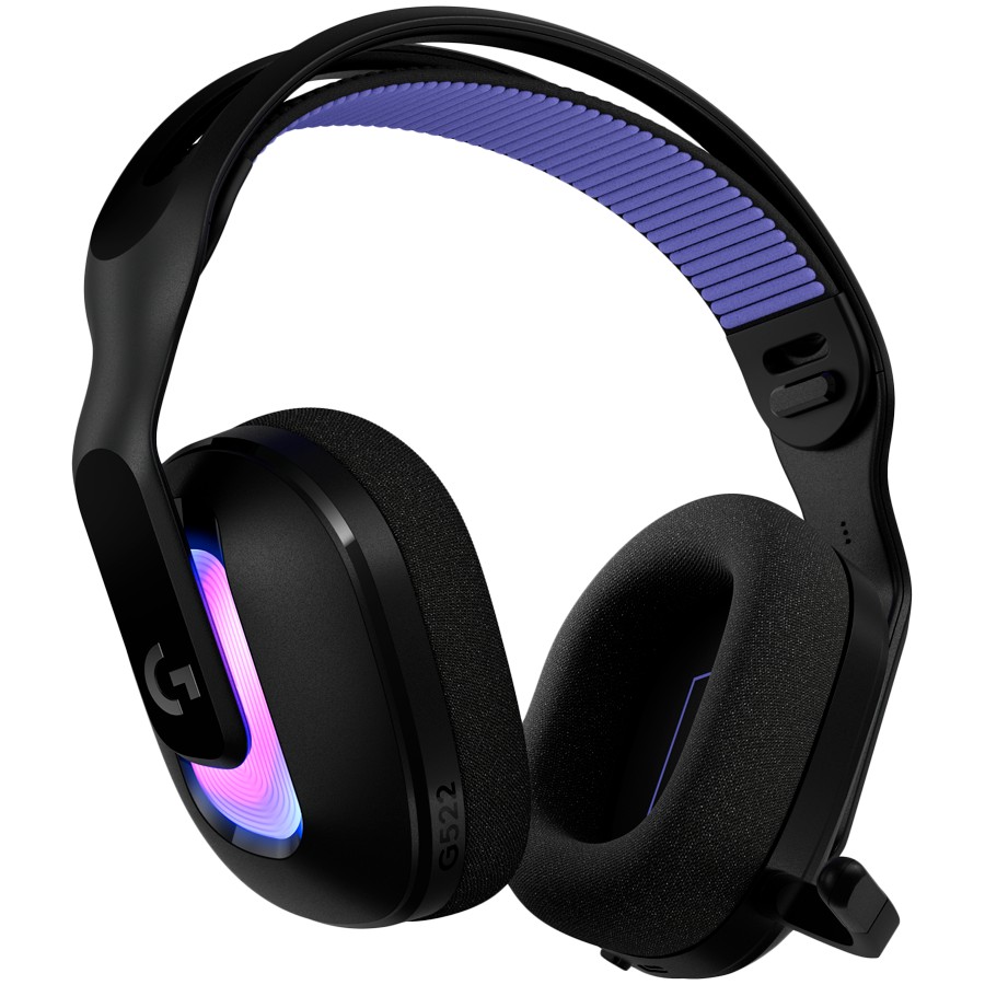 Геймърски слушалки Logitech G522 LIGHTSPEED, Безжична и кабелна свързаност, LIGHTSPEED, Bluetooth 5.3, Автономия до 35 ч, RGB осветление, Подвижен всепосочен Boom микрофон, Черен 1 Геймърски слушалки Logitech G522 LIGHTSPEED