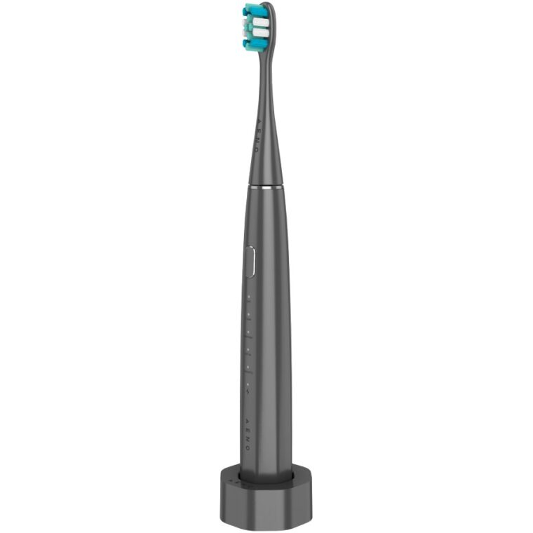 Сонична Електрическа Четка за Зъби AENO DB10G, 48 600 Вибрации в минута, 5 Режима на Работа, до 90 дни Автономна Работа, IPX7 Защита, 3 Включени Глави, Дръжка на Четката, 3 Глави за Четка, Безжична Зарядна Станция