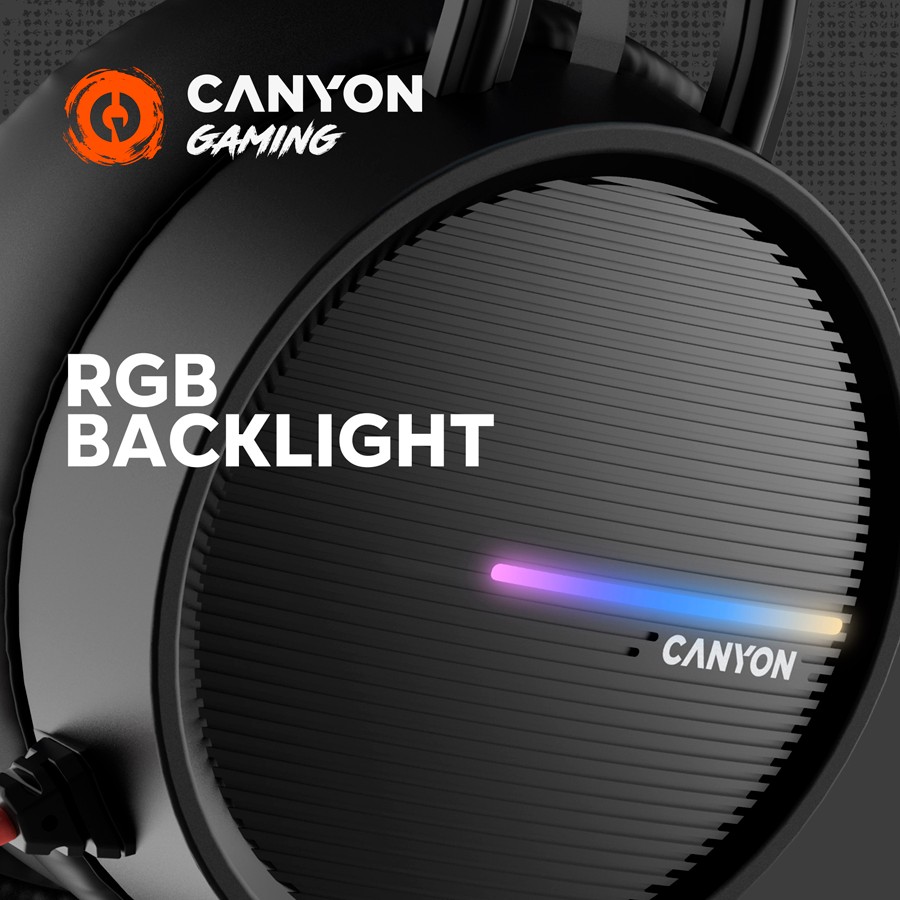 Гейминг слушалки CANYON Interceptor GH-8A, черно-оранжеви 3 Черно-оранжеви гейминг слушалки CANYON Interceptor GH-8A