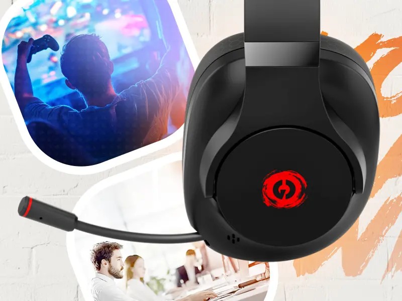 Гейминг Слушалки CANYON EGO GH-16, 3 режима на свързване, Ниска латентност, Bluetooth 5.3, 40 мм говорители, Стерео, Микрофон, Черен 17 Gaming headset CANYON EGO GH-16 в черен цвят