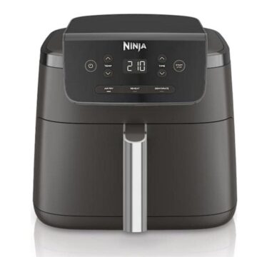Фритюрник с горещ въздух Ninja AF110EU, Мощност 1750 W, Капацитет от 4.7 л, 3 режима, Цифрово управление, Таймер, Подвижна решетка, Незалепващ, Черен