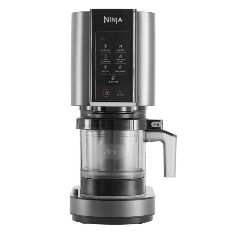 Машина за сладолед Ninja CREAMi NC302EU, Мощност 800 W, 7 програми, Управление с тъчскрийн, Автоматично изключване, Черен със сребрист