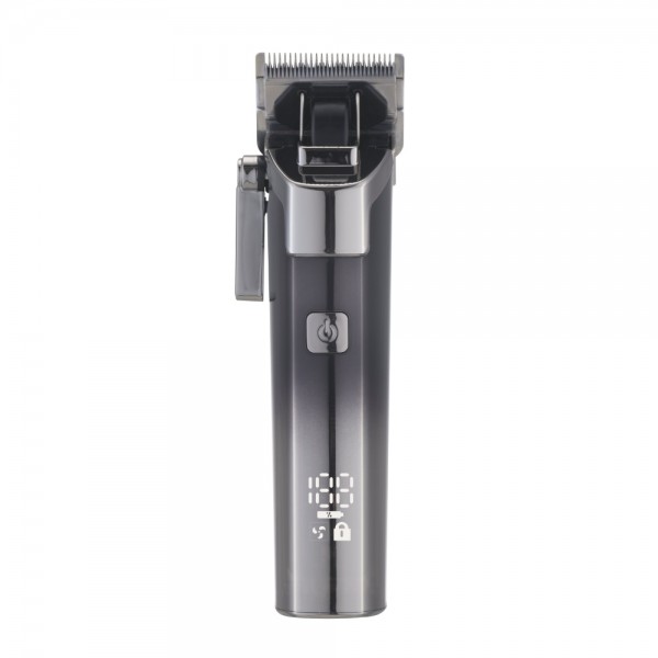 Машинка за подстригване Voltz OV51810O, Безжична, USB зареждане, 3W, Литиева батерия 2000мAч, Водоустойчива, Керамично и титаниево острие, 4 приставки + финна настойка, Сив с черен
