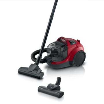 Прахосмукачка без торба Bosch BGC21X350, Циклонна, Мощност 750 W, Контейнер 2.0 л, HEPA филтър, Турбо четка, Червен