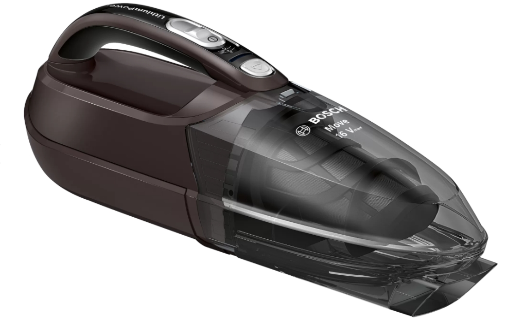 Ръчна прахосмукачка Bosch BHN16L Move Lithium 16Vmax, Безжична, Циклонна, 2 скорости, Батерия 14.4 V до 40 мин., Контейнер 0,3 л, Сив 1 Ръчна прахосмукачка Bosch BHN16L Move Lithium 16Vmax, Безжична, Циклонна, 2 скорости, Батерия 14.4 V до 40 мин., Контейнер 0,3 л, Сив